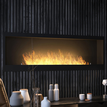 Minimalist built-in bioethanol fireplace Inside 1500 – black, Antisol glass