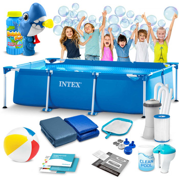 Garden Frame Pool INTEX 28272 (15-in-1) – 300 x 200 x 75 cm + Free Bubble Machine