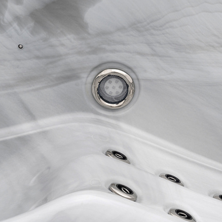 Jacuzzi da giardino BOKO Guscio Bianco Rivestimento Nero 230x230 cm – relax moderno in giardino