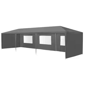 Namiot pawilon ogrodowy handlowy 3x9 m 8 ścianek szary MultiGarden | meble do ogrodu, wypoczynek, nowoczesny styl