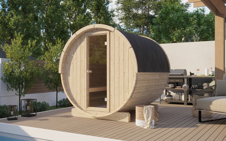 Gartensauna EDA 200 – geräumige Sauna für 4–6 Personen mit Elektroofen oder Holzofen, für Gesundheit und Regeneration