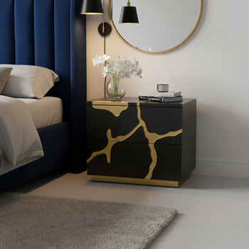 ефектна тумбочка - MAGNETIC BLACK 50×60×40 см