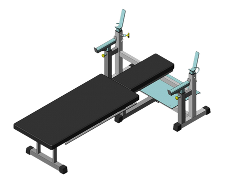 BT326 — Flachbank für Bankdrücken, paralympisch | Professionelles Krafttrainingsgerät