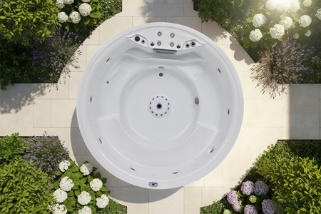 Jacuzzi OF-V3201 – SPA rotund pentru 8 persoane cu hidromasaj, LED, Bluetooth și ozonator