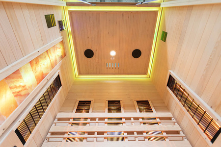 MO-EA2R-M COMBO infrasarkanā/ somu sauna ar HARVIA 3,5 kW plīti un sāls akmeni | Wellness | Relax | Spa | Gatavs uzstādīšanai | Elegants minimālisms