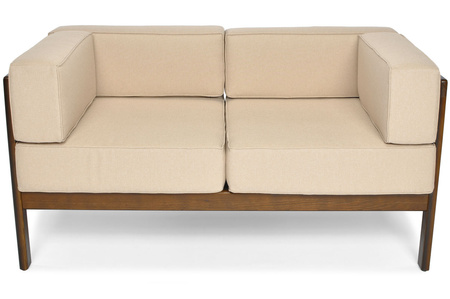 Havemøbelsofa 2-personers EDEN mørkebrun/beige | Havemøbler til haven, afslapning, moderne stil