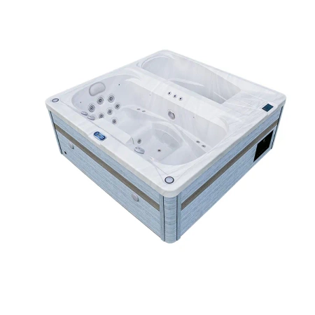 Luxuriöses Swim Spa – 3-Personen Zwei-Zonen-Whirlpool mit Hydromassage und Kaltwasser, perfekt für Entspannung und Therapie