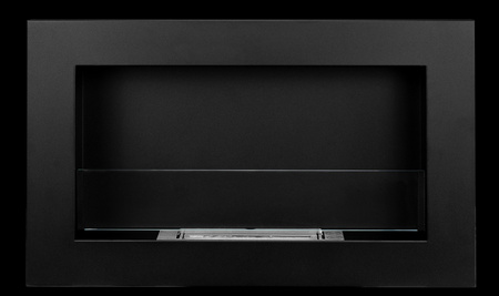 Biofireplace 650x400 Slim with glass – black, modern bioethanol fireplace