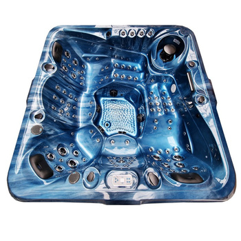 Υπαίθριο τζακούζι SPA510 210x210 cm – μπλε κύμα, γκρι επένδυση | SPA κήπου