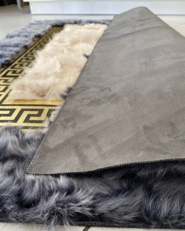 uxus φυσικό χαλί από δέρμα προβάτου - στυλ Versace, χειροποίητο χαλί υψηλής ποιότητας