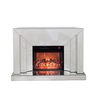 Glass Fireplace 128x39x86 cm with Electric Insert – Classic Elegance