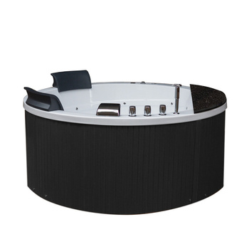 Hydromassage-Badewanne DELLA 916 mit schwarzer Verkleidung 170×170 cm – geräumig, zweisitzig