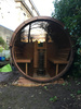 Barrel Outdoor Sauna 250 για 4 άτομα / Ηλεκτρική ή ξυλόσομπα Harvia / Υψηλής ποιότητας Scandinavian Spruce (Thermwood)