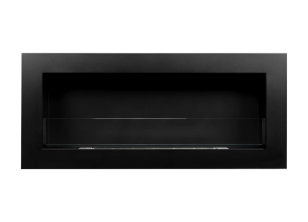 SLIM bioetanolkamin 900x400 svart strukturerad med glas