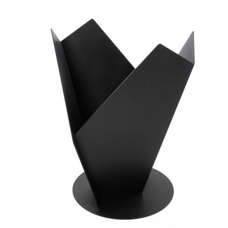 Brasero de jardín refinado Y-FIRE QualitySPA — (acero 3 mm, negro mate), «Escultura vertical de fuego»