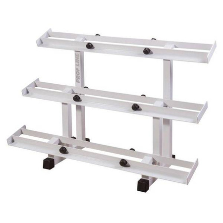 Håndvægtsstativ til 18 stk. ST408 – solidt stativ til opbevaring af håndvægte i fitnesscenter