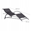 Garden Lounger Set with Side Table | Loungers with side table for patio or balcony Black/Grey | Garden table, patio, outdoor relaxation