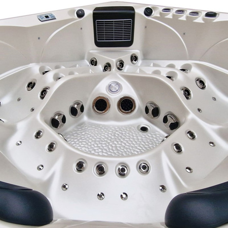 Záhradné jacuzzi SPA346 Biela Perla so sivým opláštením 230x230 cm – luxus a relax vo vašej záhrade