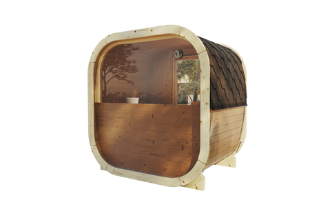 Sauna exterior Eke 130 para 3-4 pessoas / Apenas aquecimento elétrico / Abeto nórdico de alta qualidade (madeira térmica de pinho) | Bem-estar | Relaxamento | SPA | Bem-estar | Relaxamento | SPA | Estilo nórdico | Madeira térmica