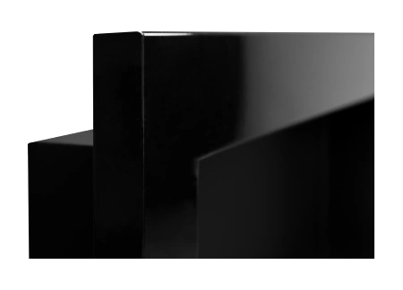 Væghængt biopejs 900x400, sort højglans – stil og varme uden røg