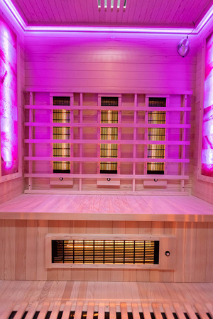 MO-RL3S Infrasarkanā sauna ar sāls akmeni | Wellness | Relax | SPA | Moderns dizains | Panorāmas stikls