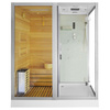 MO-1752W TRIO ESQUERDO canto, sauna seca, sauna a vapor e cabine de duche 180X110X223CM