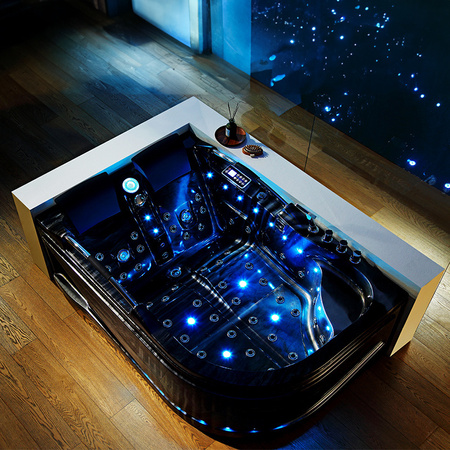 Vasca idromassaggio VENEZIA 761 “Onda Nera” sinistra 180×120 – relax di lusso in forma moderna, lato sinistro