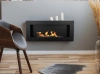 Κρεμαστό βιο-τζάκι BOX 900x400, μαύρο ματ με υφή – ένα μοντέρνο τζάκι χωρίς καμινάδα