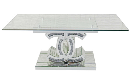  Table en verre CHACELL avec cristaux – un meuble élégant pour le salon