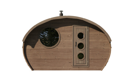 Oval Sauna Frodo 240 Outdoor για 8 άτομα / Ηλεκτρική ή ξυλόσομπα Harvia / Υψηλής ποιότητας Θερμικά επεξεργασμένη Σκανδιναβική Ερυθρελάτη