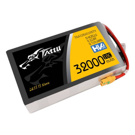 Tattu 32000mAh 22,8V 10C 6S1P Lipo Pack-batteri med XT90-S-kontakt