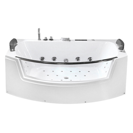 Hydromassagebad met verwarming SUPREMA 664H 185×110 – ruim tweepersoons, wit