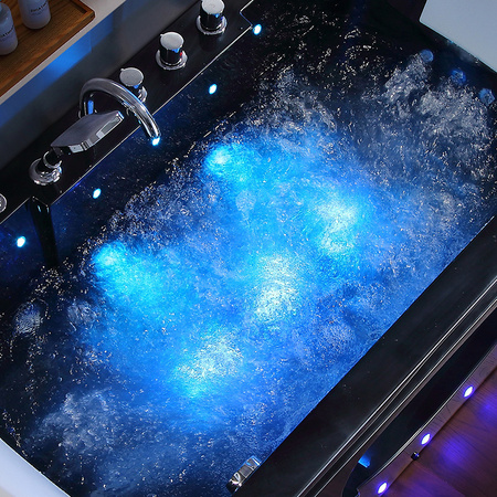 Vaňa SPA s hydromasážou IRIS 933C „Čierna vlna” 170×84 cm – priestranná, dvojmiestna