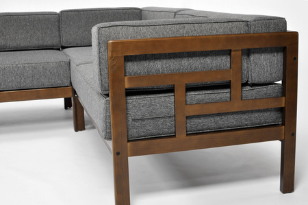 Дървен градински ъгъл EDEN тъмнокафяв/бежов | градински ъгъл, холова гарнитура, комфорт на терасата