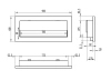 Lareira ecológica SLIM 900x400 preta texturizada com vidro