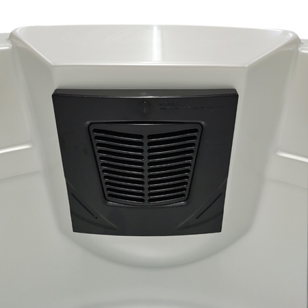 DELLA 916 balta perlamutra dārza virpuļvanna, antracīta korpuss 170x170 cm - luksusa spa dārzā