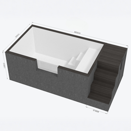 Piscina autoportante moderna con vetrata AG-320 3.2×2 m – piscina da giardino di lusso senza scavi con accessori