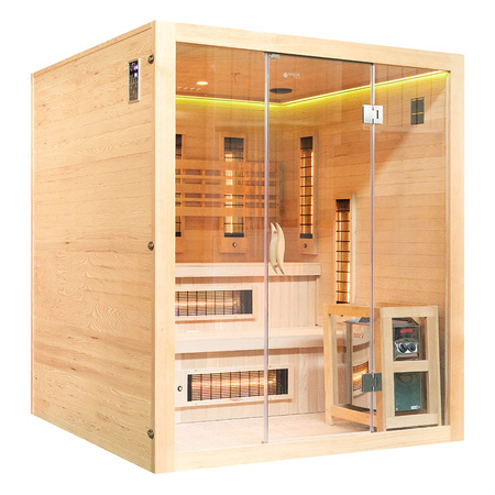 MO-EA4R-M COMBO Sauna infravermelha/finlandesa com aquecedor HARVIA 8 kW e pedra de sal