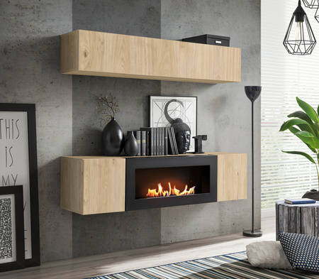 Μοντέρνο τζάκι βιοκαυσίμου HJ FV N1 με μοντέρνα έπιπλα - τζάκι για άοσμο βιοκαύσιμο