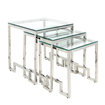Set of 3 Stainless Steel Tables – Elegance in silver Color