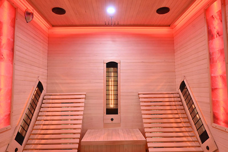 MO-RL4SL Infrapunasaun lamamistoolide ja soolakiviga | Wellness | Relax | Spa | Monteerimisvalmis | Skandinaavia stiilis