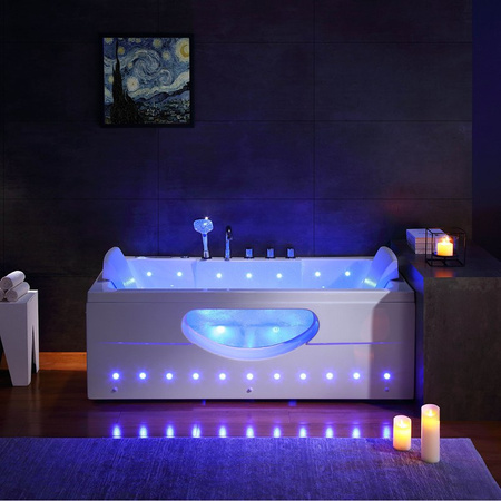 BANHEIRA SPA DE HIDROMASSAGEM RETANGULAR 150×84 CM PARA DUAS PESSOAS IRIS-933A-branco