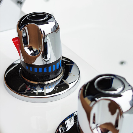 Whirlpool-Badewanne mit Heizung SUPREMA 664H 185×110 – geräumig für zwei Personen, weiß