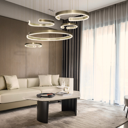Led lamp 264W gold circles + Remote control