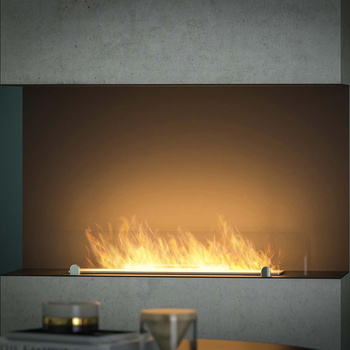 Black recessed biofireplace for niche installation – INSIDE C800v1, 4 mm glass, elegance without smoke