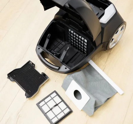 Aspirapolvere a sacco MPM MOD-54 – 850 W, filtro HEPA 13, sacco riutilizzabile 3,5 l, 5 accessori, raggio d’azione 7 m