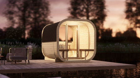 Le sauna extérieur Eke 280 pour 4-6 personnes / Poêle à bois électrique ou Harvia / Épicéa nordique de haute qualité (bois thermique de pin) | Bien-être | Détente | SPA | Bien-être | Détente | SPA | Style nordique | Bois thermique