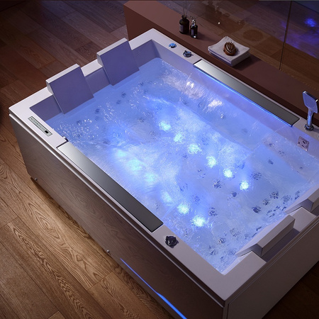 KARI 942 Vitt hydromassagebadkar 180x120 cm – Modernt spabadkar för badrummet