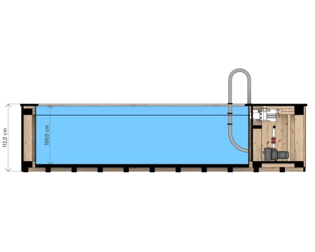 Puuallas polypropeenivuorauslevyllä 480x240 cm - moderni ja kestävä puutarha-allas.