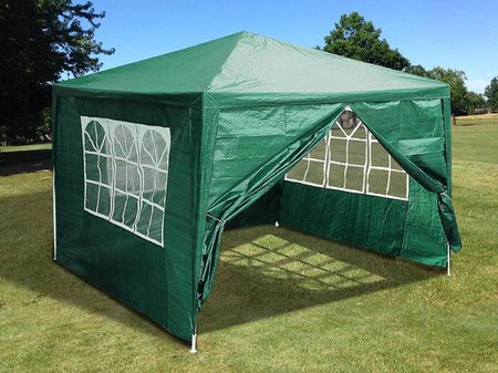 Gewerbliches Gartenpavillonzelt 3x3 m 4 Wände grün MultiGarden